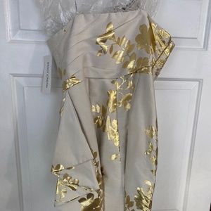 Maggy London gold cocktail dress size 14 (runs small)